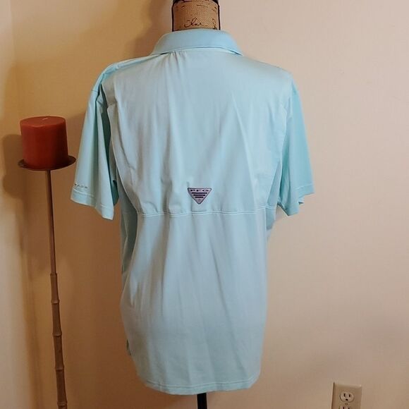 Men's Columbia pastel green PFG polo size Medium - Picture 5 of 9